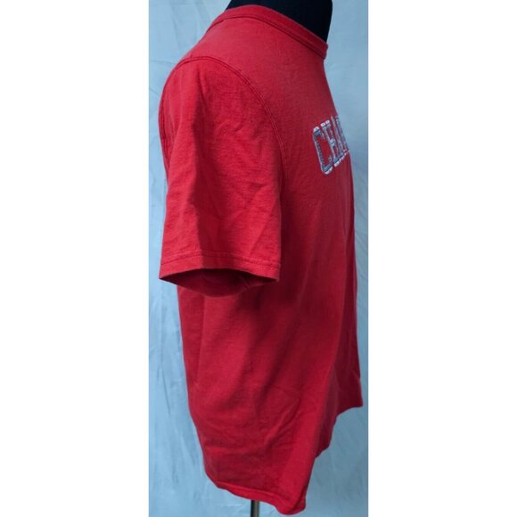 Champion Mens Large Red Short Sleeve Crew Neck Spell Out Embroidered T-Shirt - Picture 7 of 12